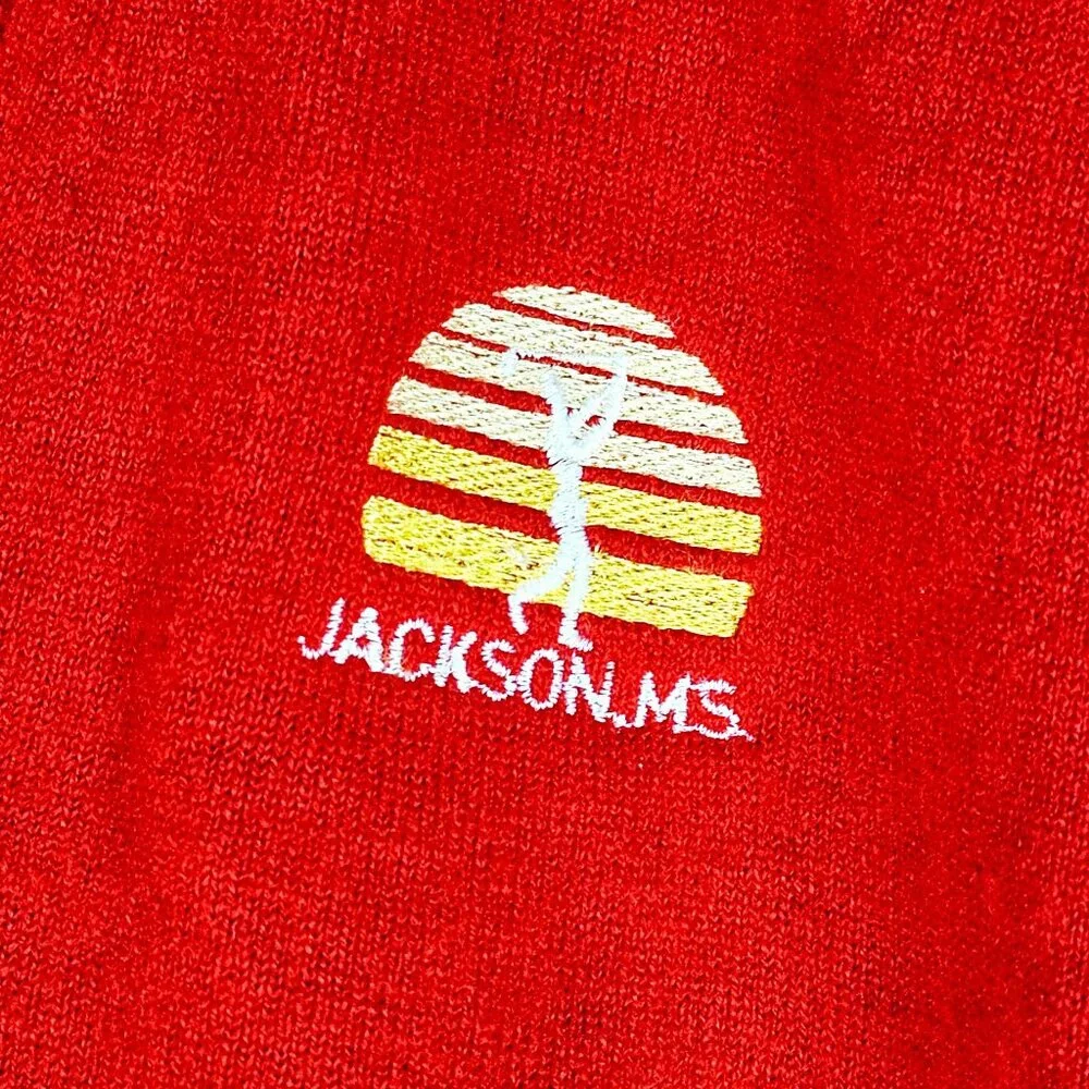 Vintage DiFini Red Jackson, MS Red Golf Vest, Pullover, Sz XL